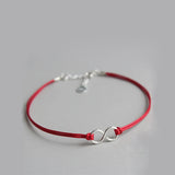 Red Thread Hand Silver 925 Bracelet Red Rope 925 Sterling Silver Bracelet