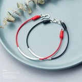 925 Silver Red Thread Rope Bracelet for Women