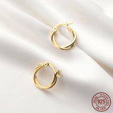 925 Silver Wave Line Hoop Earrings for Women