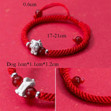 999 Silver Zodiac Red Rope Women Bracelet Hand Line String Bracelet
