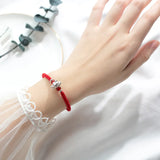 999 Silver Zodiac Red Rope Women Bracelet Hand Line String Bracelet