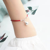 925 Bell Charm Red Rope Bracelet Red Thread Hand Line String