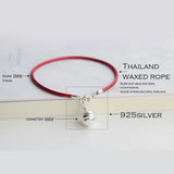 925 Bell Charm Red Rope Bracelet Red Thread Hand Line String