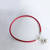 925 Bell Charm Red Rope Bracelet Red Thread Hand Line String