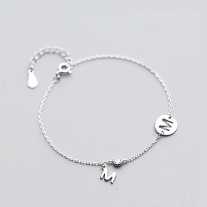 Silver 925 Bracelet Women Round Hollow Letter M Bracelets For Women Ladies