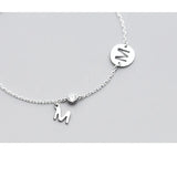 Silver 925 Bracelet Women Round Hollow Letter M Bracelets For Women Ladies