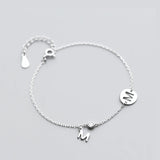 Silver 925 Bracelet Women Round Hollow Letter M Bracelets For Women Ladies