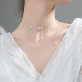 Butterfly Pendant Silver Chain Necklace for Women 925 Jewelry