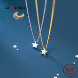 Minimalist Silver Chain Necklace for Women Glossy Star 925 Jewelry