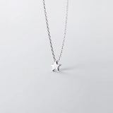 Minimalist Silver Chain Necklace for Women Glossy Star 925 Jewelry