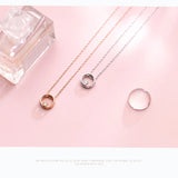 Two Layer Circle Silver Chain Necklace for Women 925 Jewelry Neck