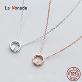 Two Layer Circle Silver Chain Necklace for Women 925 Jewelry Neck