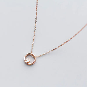 Two Layer Circle Silver Chain Necklace for Women 925 Jewelry Neck