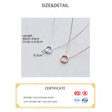 Two Layer Circle Silver Chain Necklace for Women 925 Jewelry Neck