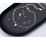 Simulated Pearl Charm Bracelet 925 Sterling Silver
