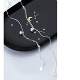 Simulated Pearl Charm Bracelet 925 Sterling Silver