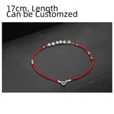 Lucky Bead Red Thread Hand Bracelet Silver 925