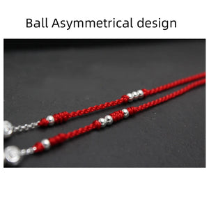 Lucky Bead Red Thread Hand Bracelet Silver 925