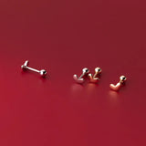 Small Heart Women's Earrings Silver 925 Ear Piercing
