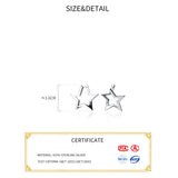 Silver Star Hoop Earrings 925 Silver Women