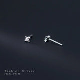 Small Star Stud Earrings 925 Sterling Silver Pierced Girls Student