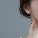 Small Star Stud Earrings 925 Sterling Silver Pierced Girls Student