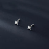 Small Star Stud Earrings 925 Sterling Silver Pierced Girls Student