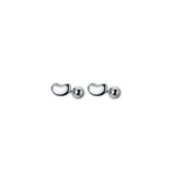 Small Stud Earrings 925 Sterling Silver Glossy Bean Heart Design