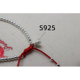 Small Bead Red Thread 925 Silver Bracelet for Women