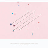 Silver 925 Square Bead Dangling Earrings For Women