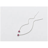 Silver 925 Square Bead Dangling Earrings For Women