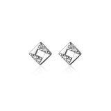 Square Earrings Studs 925 Sterling Silver Minimalist Stud Earrings For Women
