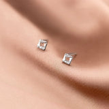 Square Earrings Studs 925 Sterling Silver Minimalist Stud Earrings For Women
