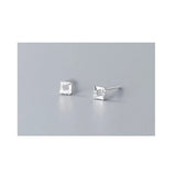 Square Earrings Studs 925 Sterling Silver Minimalist Stud Earrings For Women