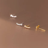 Sterling Silver Small Row Shine Earrings for Women