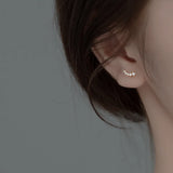 Sterling Silver Small Row Shine Earrings for Women
