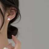 925 Silver Hollow Lotus Flower Stud Earrings for Women