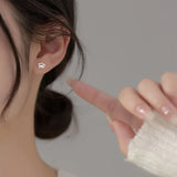 925 Silver Hollow Lotus Flower Stud Earrings for Women