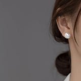 Ball Silver 925 Stud Earrings For Women Pierced Silver Female Earring