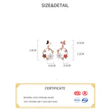 925 Silver Flower Butterfly Stud Earrings for Women