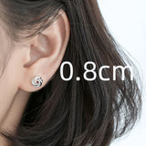 925 Silver Ball Knot Stud Earrings Minimalist Design