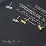 925 Silver Minimalist Stud Earrings Fine Jewelry Women's