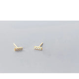 925 Silver Minimalist Stud Earrings Fine Jewelry Women's
