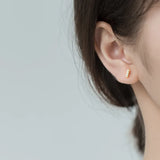 925 Silver Minimalist Stud Earrings Fine Jewelry Women's