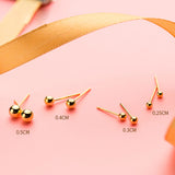Silver 925 Stud Earrings Ball Minimalist Women Jewelry