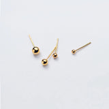 Silver 925 Stud Earrings Ball Minimalist Women Jewelry