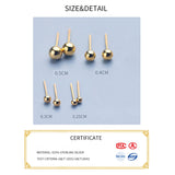 Silver 925 Stud Earrings Ball Minimalist Women Jewelry