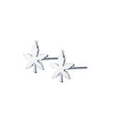 Maple Leaf Stud Earrings 925 Silver Minimalist Women Jewelry