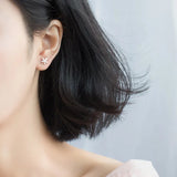 Maple Leaf Stud Earrings 925 Silver Minimalist Women Jewelry