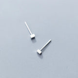 925 Silver Rectangle Stud Earrings Minimalist Jewelry